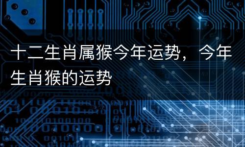 十二生肖属猴今年运势，今年生肖猴的运势