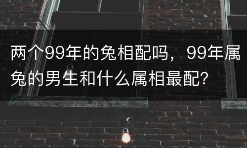 两个99年的兔相配吗，99年属兔的男生和什么属相最配？