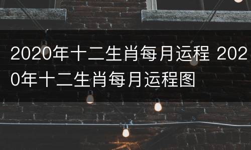 2020年十二生肖每月运程 2020年十二生肖每月运程图