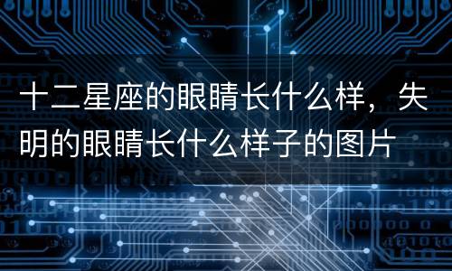 十二星座的眼睛长什么样，失明的眼睛长什么样子的图片