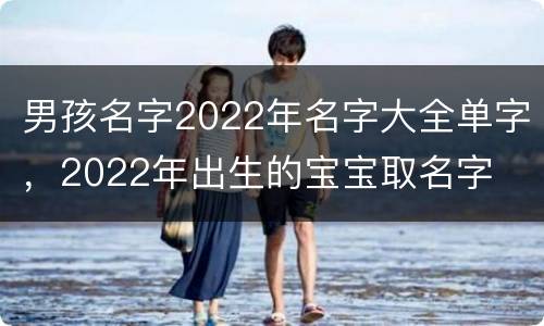 男孩名字2022年名字大全单字，2022年出生的宝宝取名字