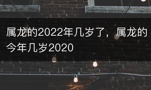 属龙的2022年几岁了，属龙的今年几岁2020