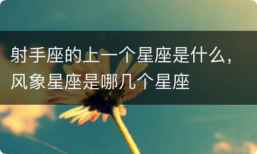 射手座的上一个星座是什么，风象星座是哪几个星座