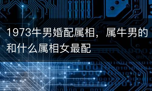 1973牛男婚配属相，属牛男的和什么属相女最配