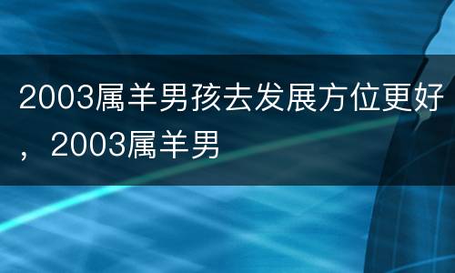 2003属羊男孩去发展方位更好，2003属羊男