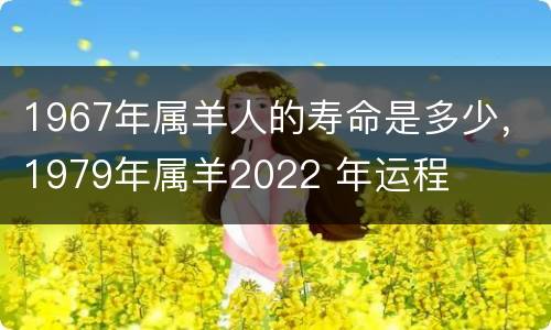 1967年属羊人的寿命是多少，1979年属羊2022 年运程