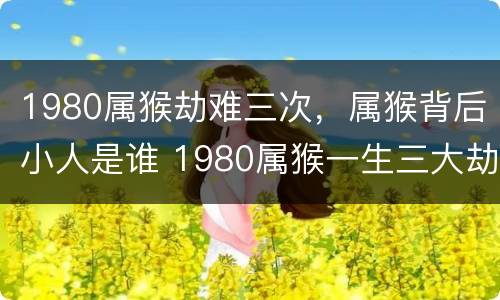 1980属猴劫难三次，属猴背后小人是谁 1980属猴一生三大劫难