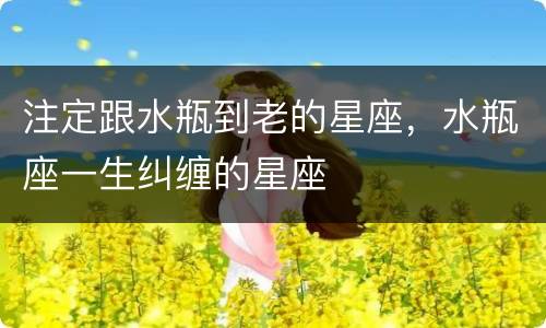 注定跟水瓶到老的星座，水瓶座一生纠缠的星座