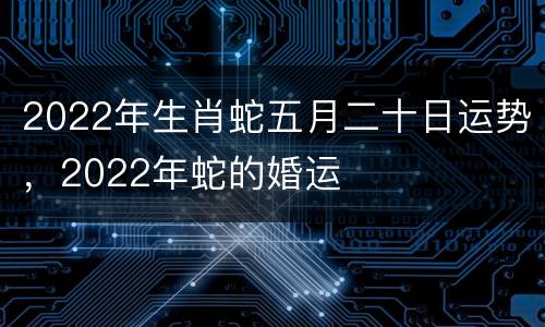 2022年生肖蛇五月二十日运势，2022年蛇的婚运