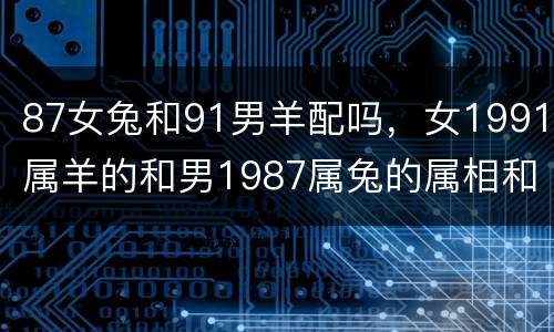 87女兔和91男羊配吗，女1991属羊的和男1987属兔的属相和不和