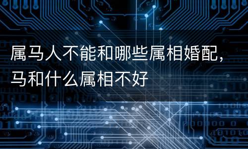 属马人不能和哪些属相婚配，马和什么属相不好