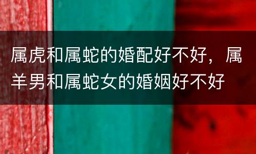 属虎和属蛇的婚配好不好，属羊男和属蛇女的婚姻好不好