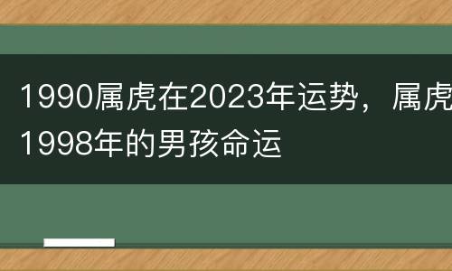 1990属虎在2023年运势，属虎1998年的男孩命运