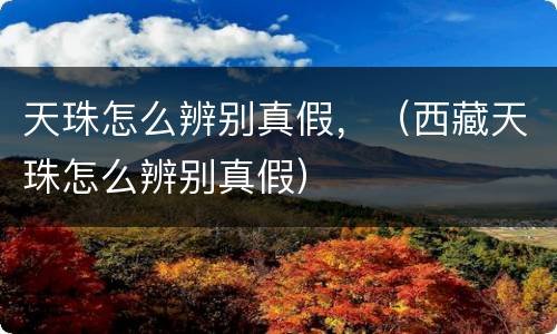 天珠怎么辨别真假，（西藏天珠怎么辨别真假）