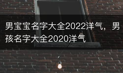 男宝宝名字大全2022洋气，男孩名字大全2020洋气