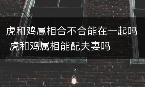 虎和鸡属相合不合能在一起吗 虎和鸡属相能配夫妻吗