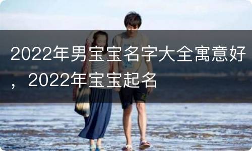 2022年男宝宝名字大全寓意好，2022年宝宝起名