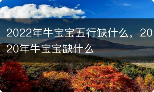 2022年牛宝宝五行缺什么，2020年牛宝宝缺什么