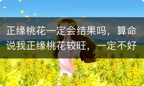正缘桃花一定会结果吗，算命说我正缘桃花较旺，一定不好吗？是说他异性缘好