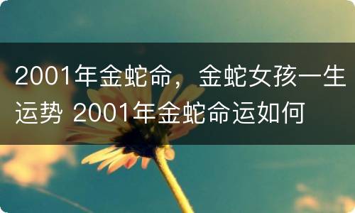 2001年金蛇命，金蛇女孩一生运势 2001年金蛇命运如何