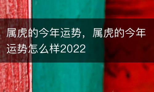 属虎的今年运势，属虎的今年运势怎么样2022