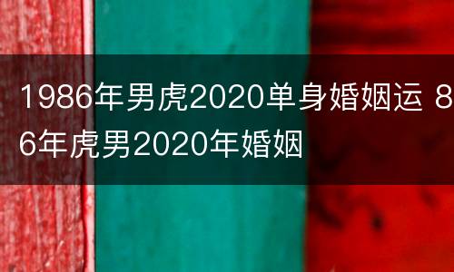 1986年男虎2020单身婚姻运 86年虎男2020年婚姻