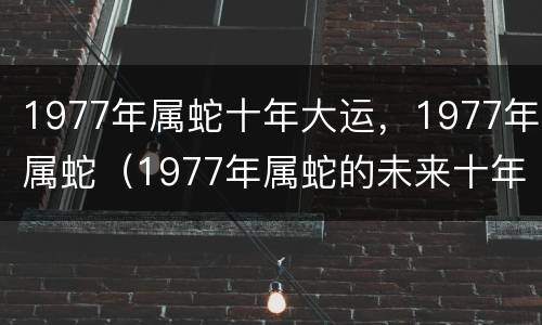 1977年属蛇十年大运，1977年属蛇（1977年属蛇的未来十年大运）