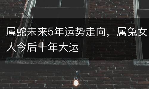 属蛇未来5年运势走向，属兔女人今后十年大运