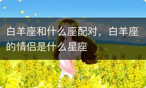 白羊座和什么座配对，白羊座的情侣是什么星座