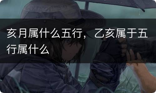 亥月属什么五行，乙亥属于五行属什么