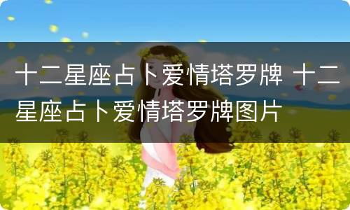 十二星座占卜爱情塔罗牌 十二星座占卜爱情塔罗牌图片