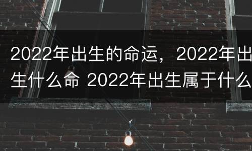 2022年出生的命运，2022年出生什么命 2022年出生属于什么命