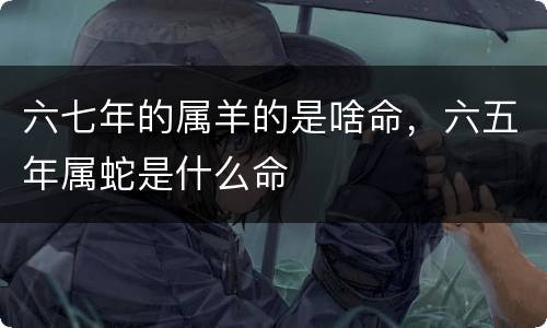六七年的属羊的是啥命，六五年属蛇是什么命