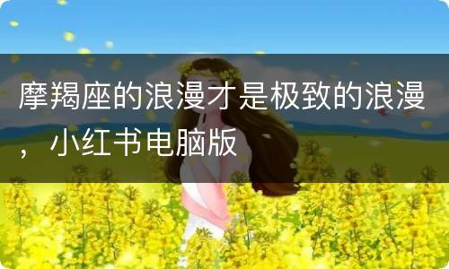 摩羯座的浪漫才是极致的浪漫，小红书电脑版