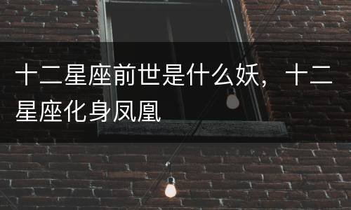 十二星座前世是什么妖，十二星座化身凤凰