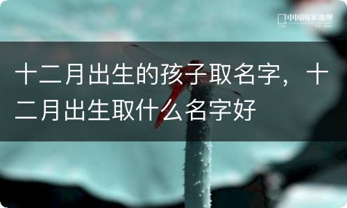 十二月出生的孩子取名字，十二月出生取什么名字好