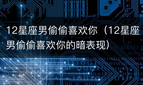 12星座男偷偷喜欢你（12星座男偷偷喜欢你的暗表现）