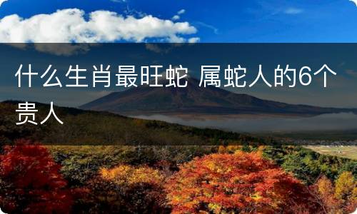 什么生肖最旺蛇 属蛇人的6个贵人