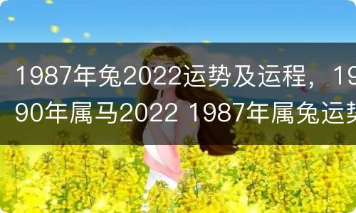 1987年兔2022运势及运程，1990年属马2022 1987年属兔运势2020年运势详解