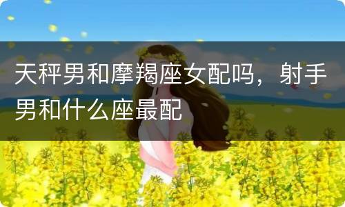 天秤男和摩羯座女配吗，射手男和什么座最配