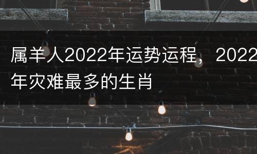 属羊人2022年运势运程，2022年灾难最多的生肖