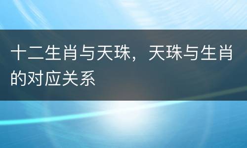 十二生肖与天珠，天珠与生肖的对应关系
