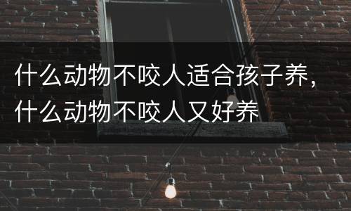 什么动物不咬人适合孩子养，什么动物不咬人又好养