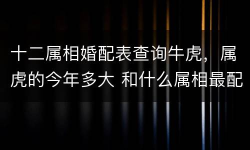 十二属相婚配表查询牛虎，属虎的今年多大 和什么属相最配 属虎的属相婚配