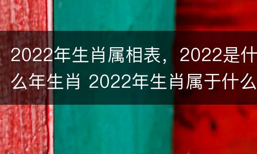 2022年生肖属相表，2022是什么年生肖 2022年生肖属于什么