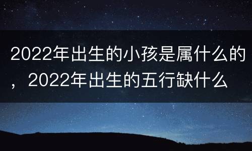 2022年出生的小孩是属什么的，2022年出生的五行缺什么