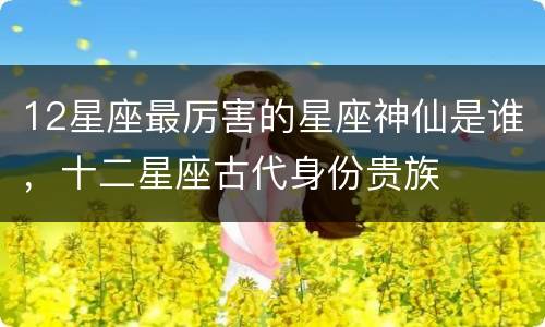 12星座最厉害的星座神仙是谁，十二星座古代身份贵族