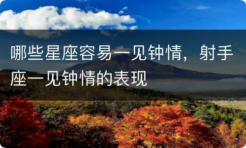 哪些星座容易一见钟情，射手座一见钟情的表现