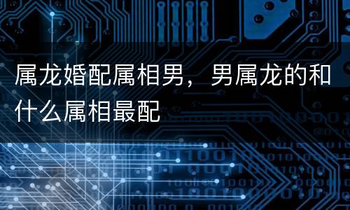 属龙婚配属相男，男属龙的和什么属相最配