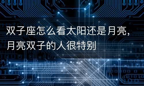 双子座怎么看太阳还是月亮，月亮双子的人很特别
